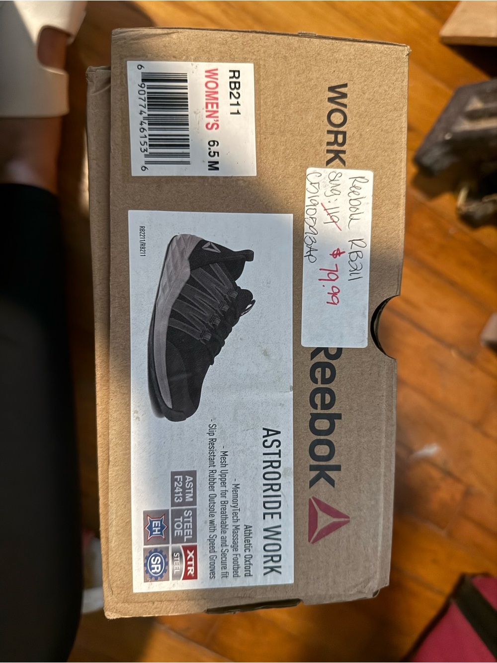 Reebok Astoride Work Women's Black Gray Athletic Sneakers